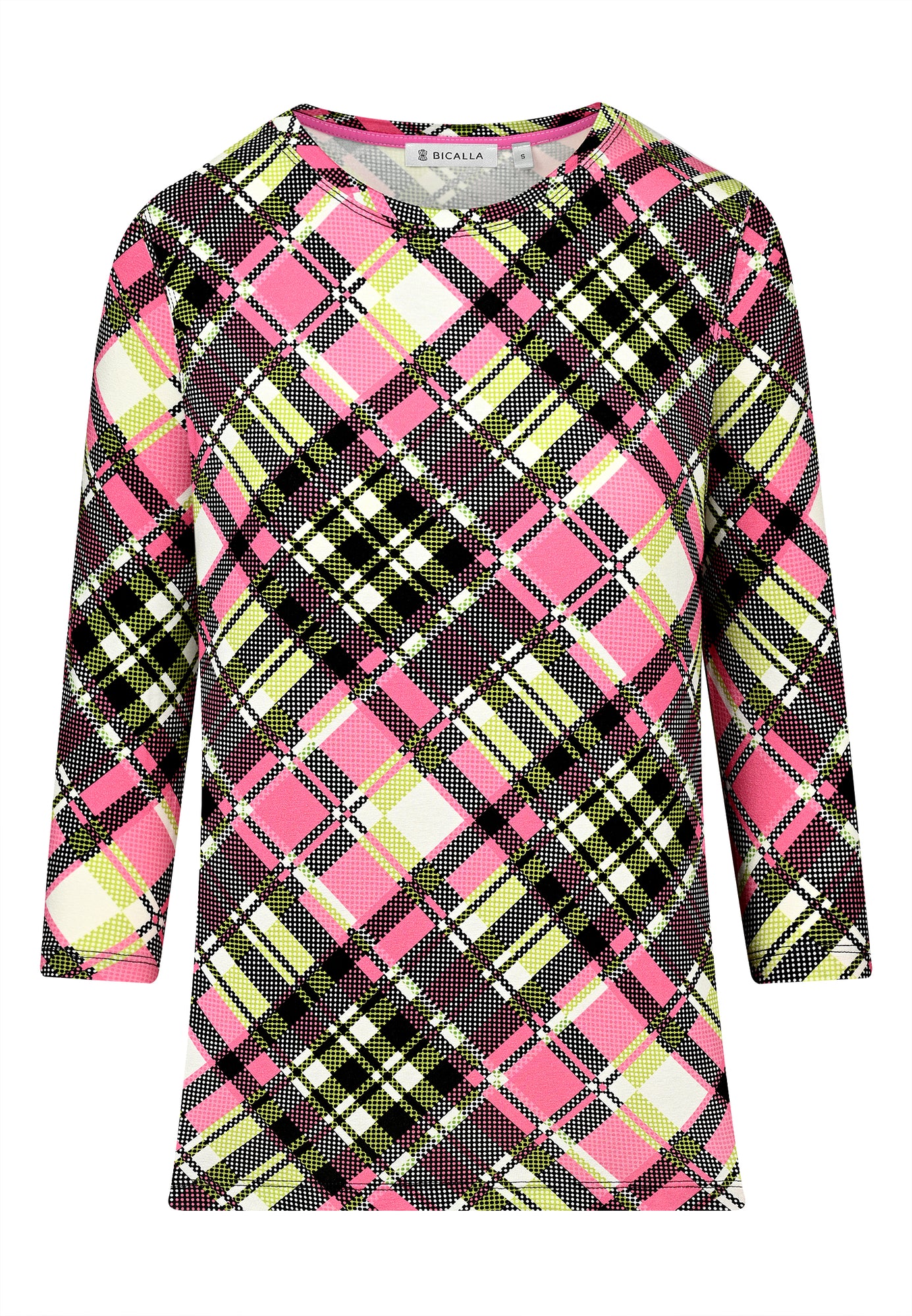 23518 Shirt ElasticCheck - 09/pink-green